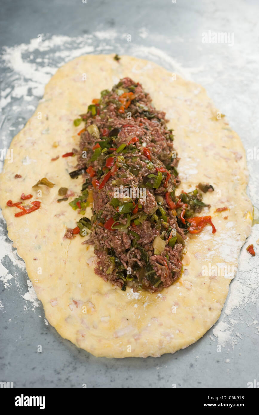 En pâtisserie pain de viande Banque D'Images