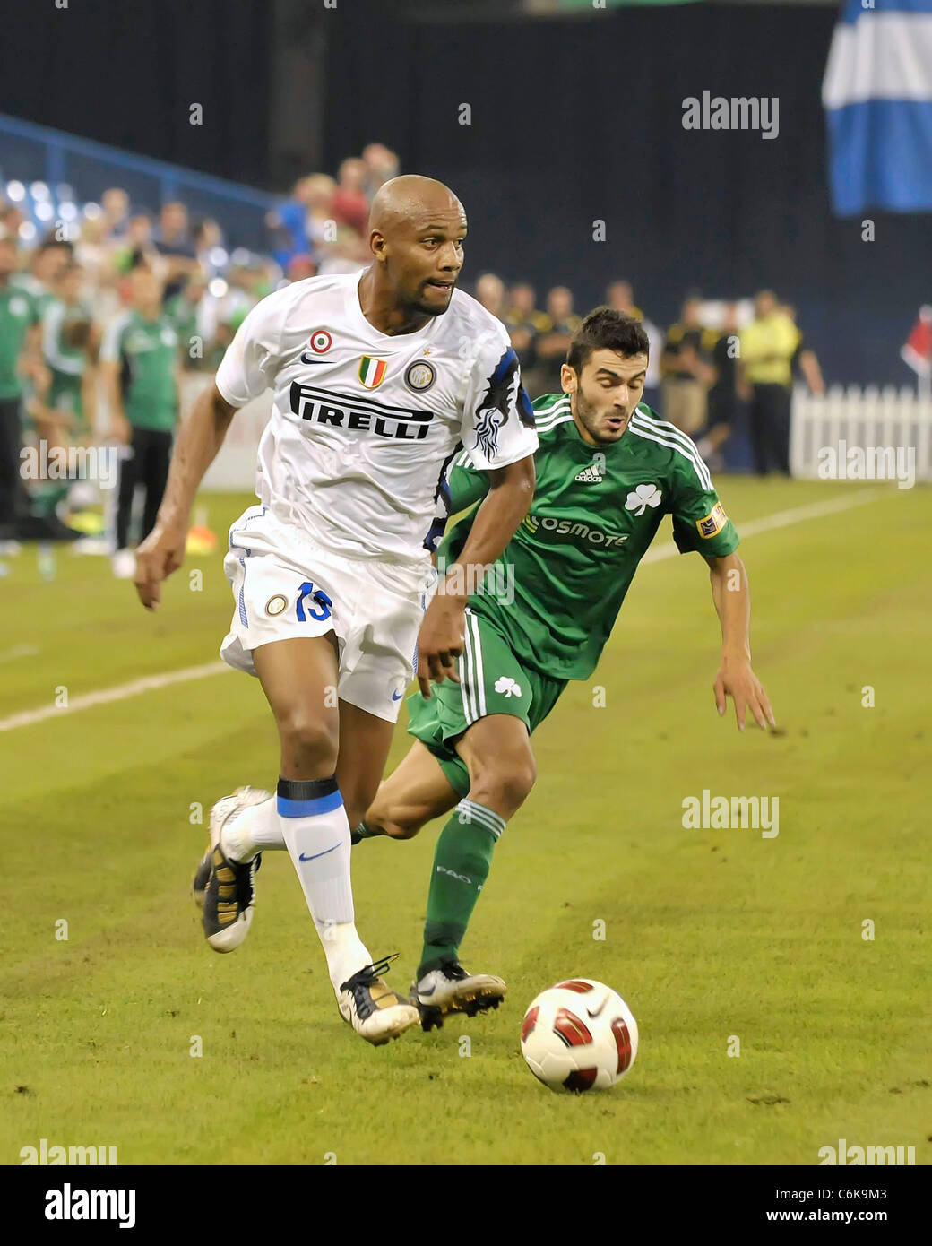 Douglas Sisenando Maicon de l'Inter Milan, 'choc de la Champions', l'Inter Milan vs Panathinaïkos match amical qui s'est tenue à la Banque D'Images