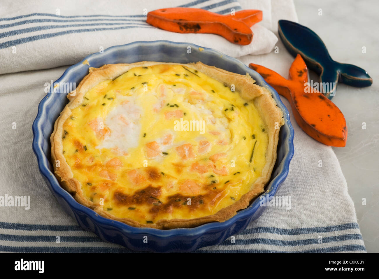 Quiche saumon Banque D'Images