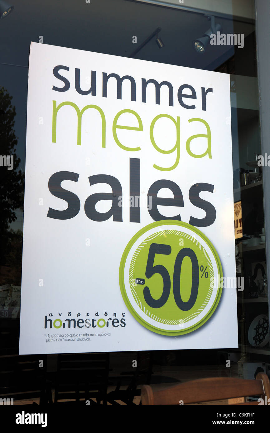 Vente ouvrir une vitrine à Athènes Grèce Banque D'Images