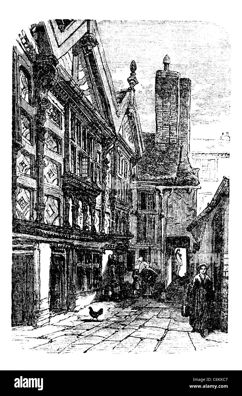 Stanley Palace, à Chester, Cheshire, Royaume-Uni, durant les années 1890, gravure d'époque. Banque D'Images