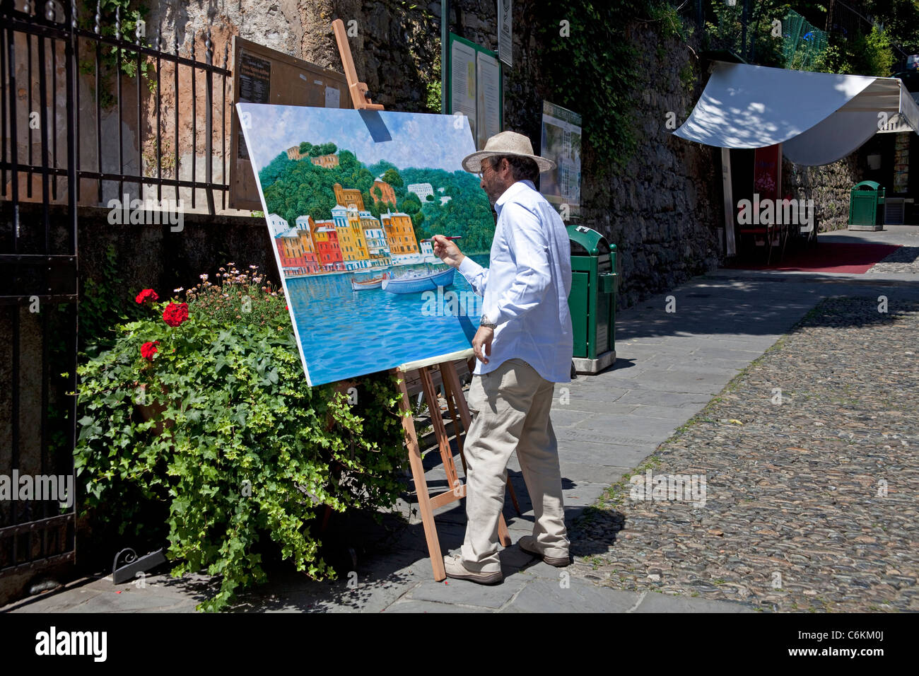 Village de pêcheurs peintre à Portofino, Ligurie di Levante, Italie, mer ligurienne, mer Méditerranée, Europe Banque D'Images
