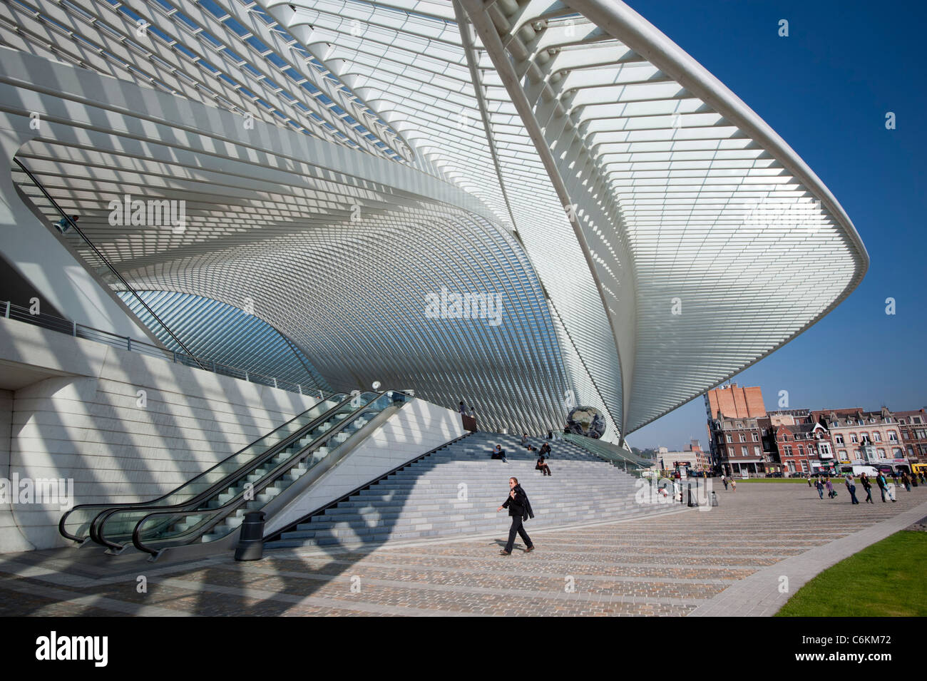 Modernisation de la gare ferroviaire de Liège-Guillemins conçue par l'architecte Santiago Calatrava à Liège Belgique Banque D'Images