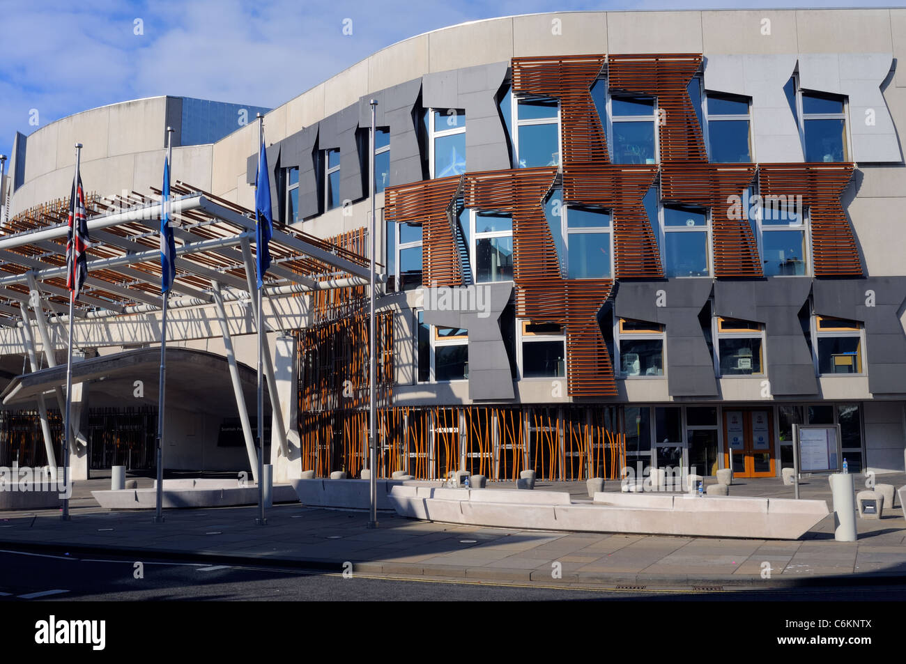 Bâtiment du Parlement écossais Close Up Detail de l'Entrée Salon, Edimbourg en Ecosse Banque D'Images