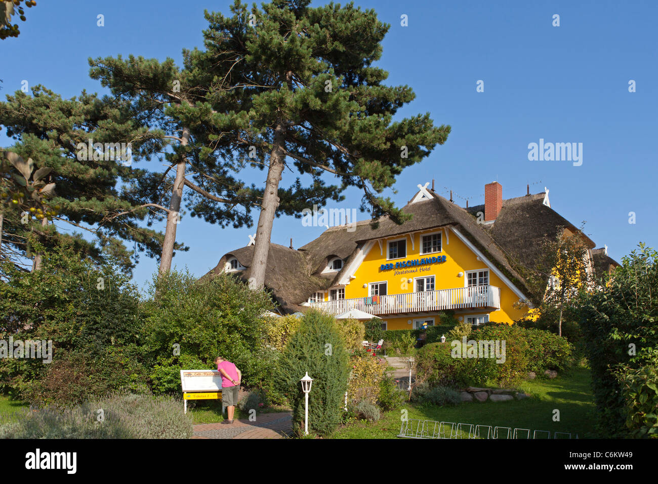 Restaurant, Ville de la mer Baltique Prerow, Schleswig-Holstein, Allemagne Banque D'Images