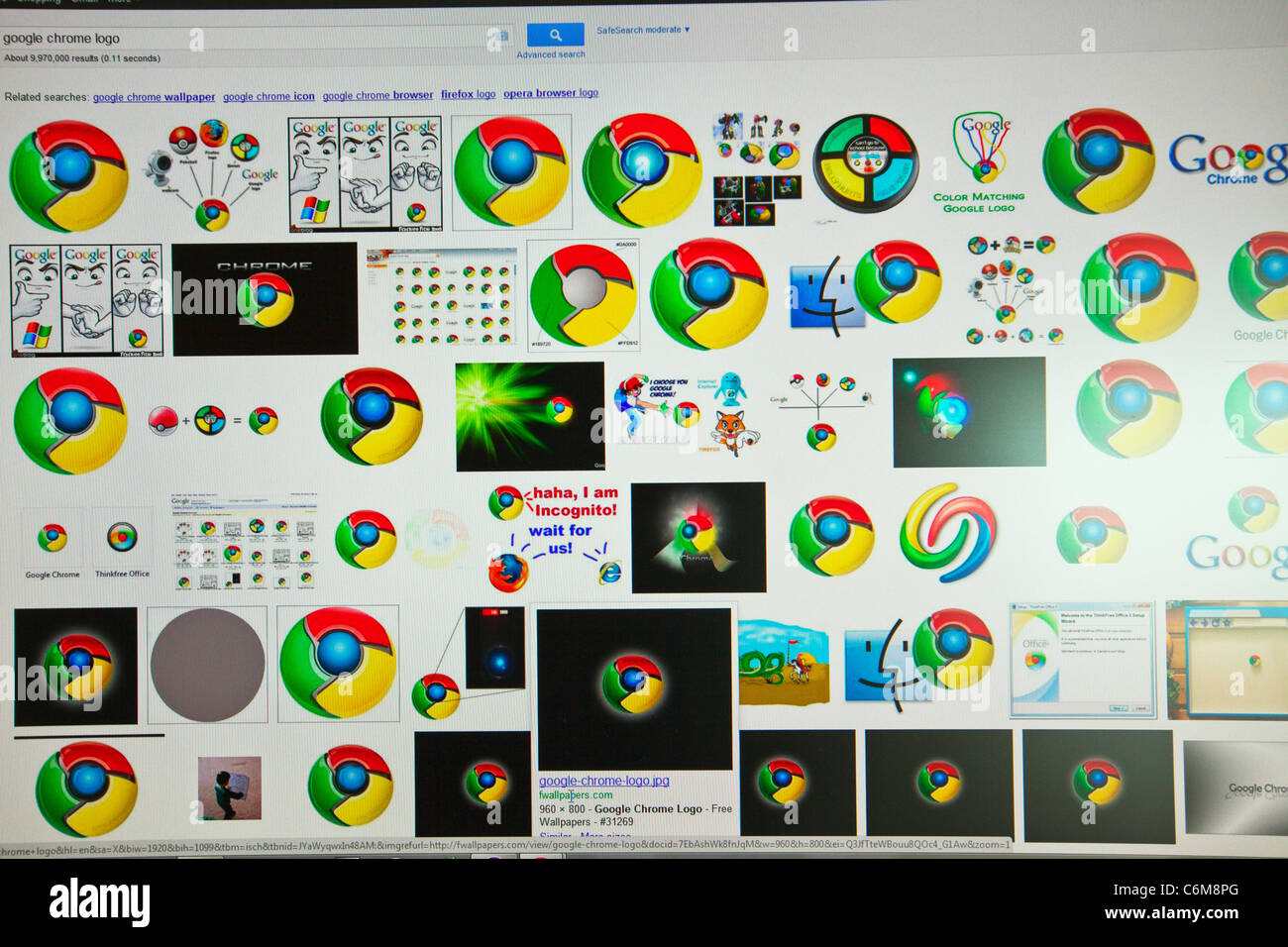 Google Chrome logo, logos, marques de sensation internet Moteur de recherche Banque D'Images