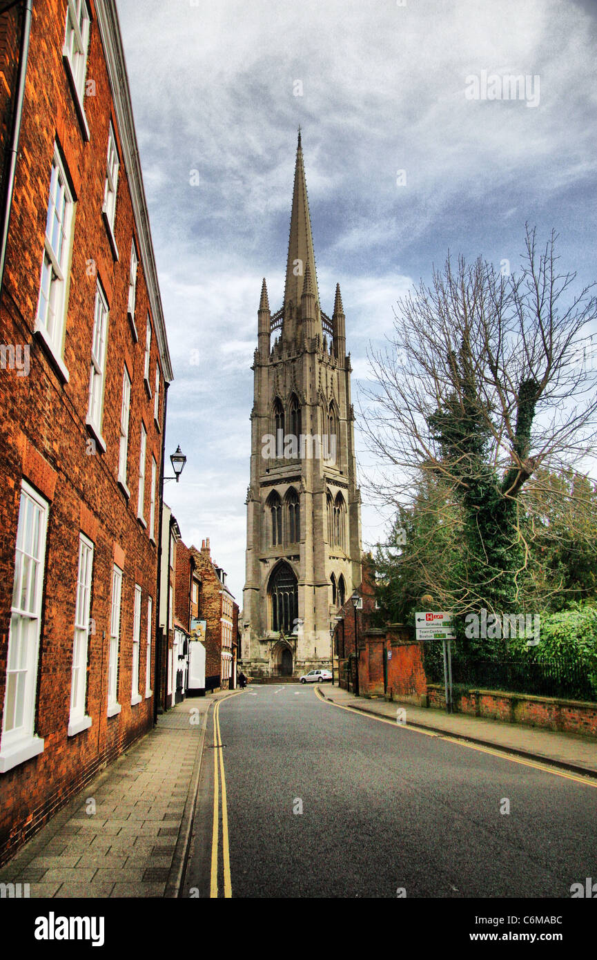 L''église St James à la fin de Westgate, Louth, dans le Lincolnshire, le plus haut clocher de la paroisse au Royaume-Uni Banque D'Images