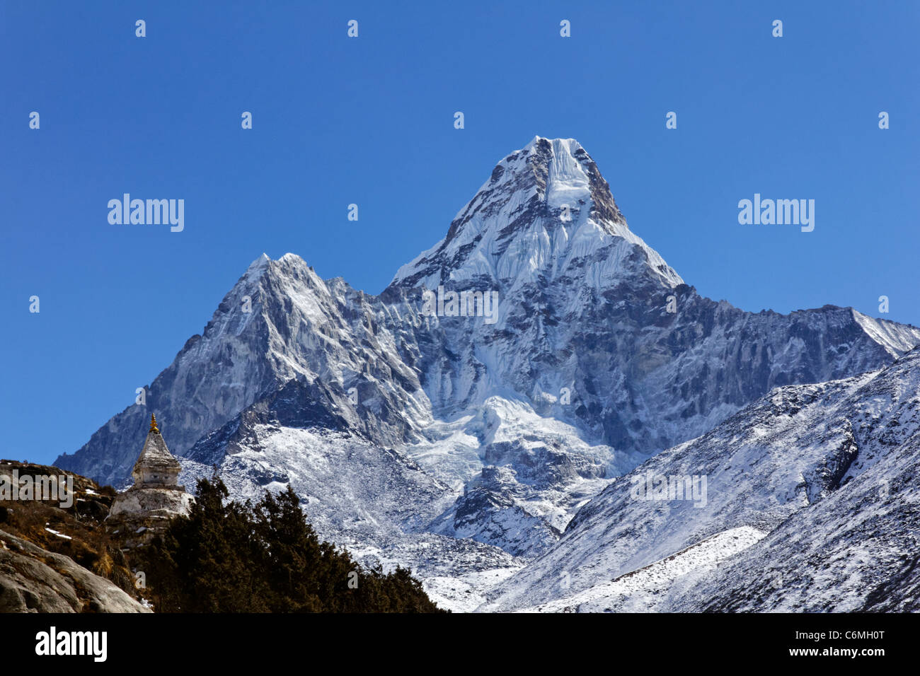 L'Ama Dablam montagne, région de l'Everest, au Népal Banque D'Images
