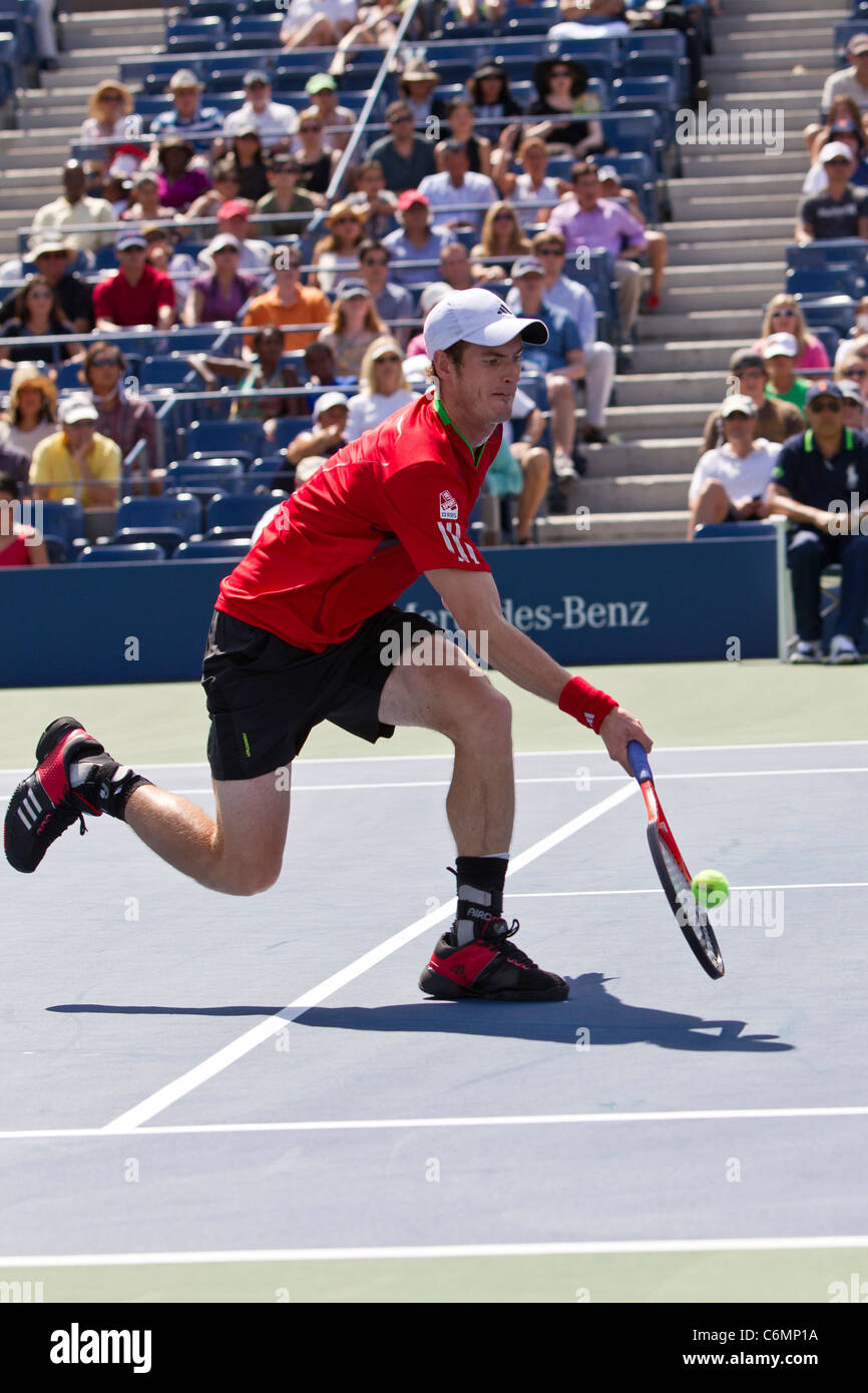 Andy Murray (GBR) de la compétition à l'US Open de Tennis 2011. Banque D'Images