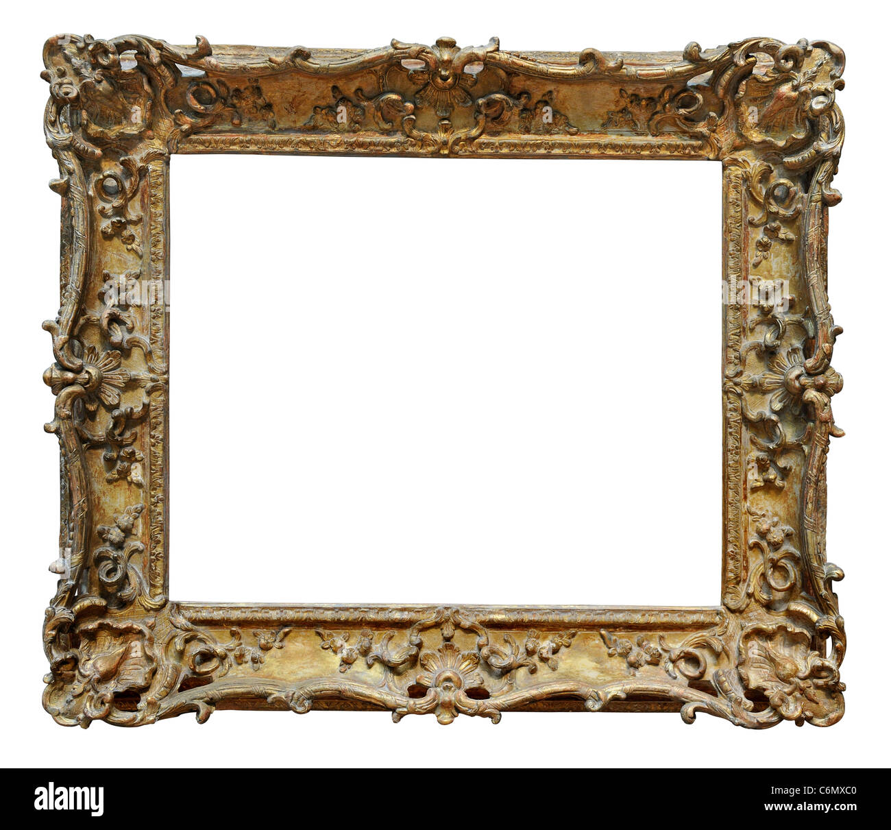 VIntage gold frame isolé sur fond blanc - With clipping path Banque D'Images