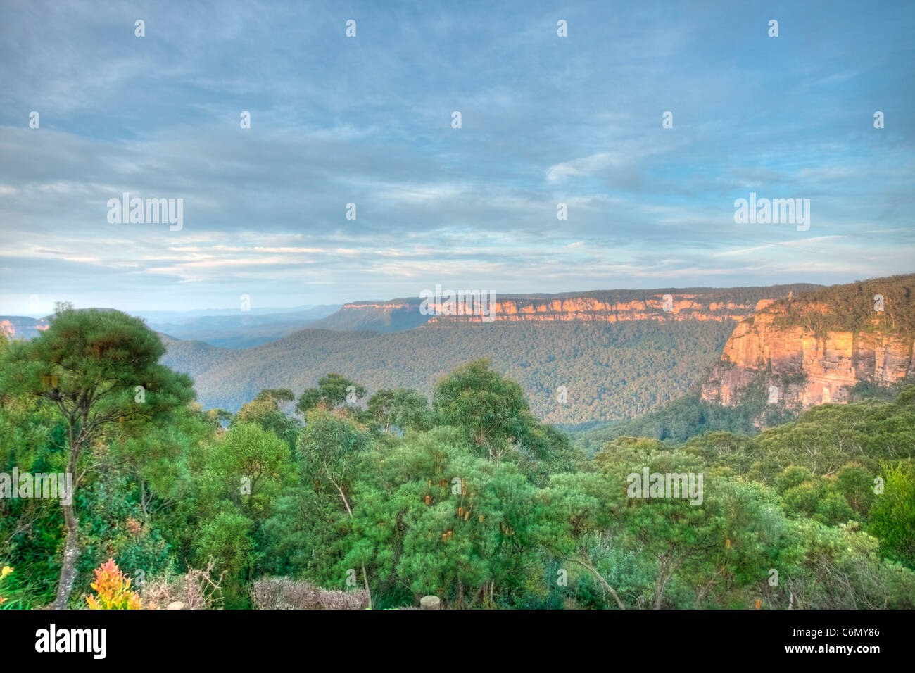 Les Blue Mountains at sunset Banque D'Images