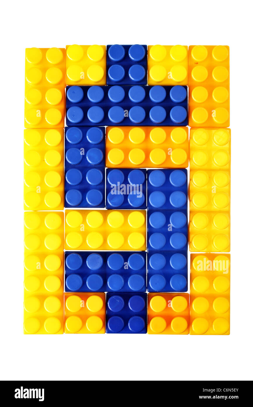 Signe Dollar fabriqué à partir de la plus isolée de meccano le fond blanc Banque D'Images