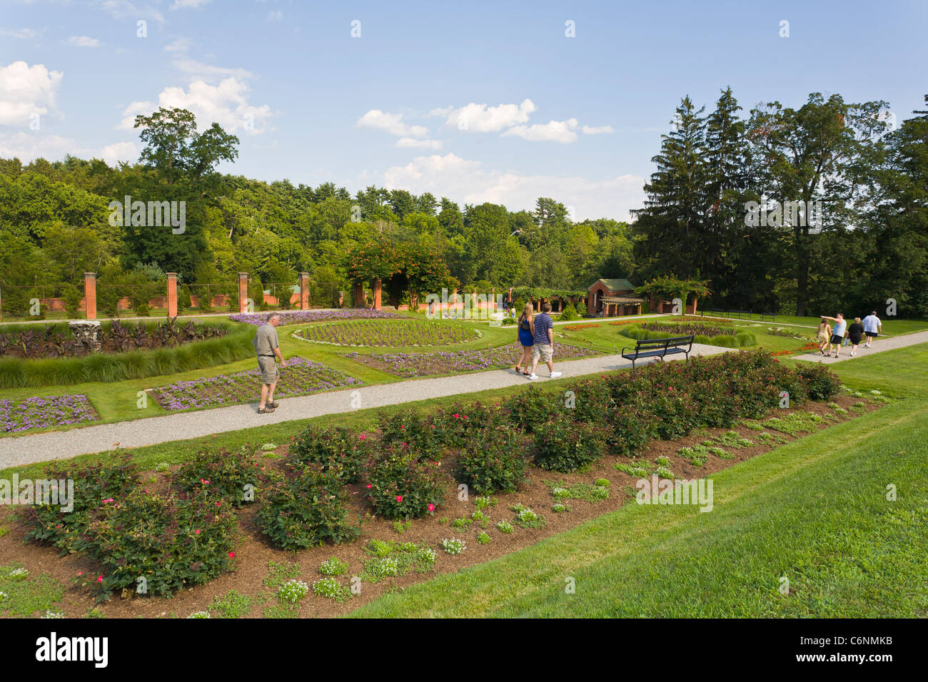 Jardins de l'hôtel Vanderbilt Lieu historique national dans la vallée de l'Hudson dans la région de Hyde Park, New York Banque D'Images