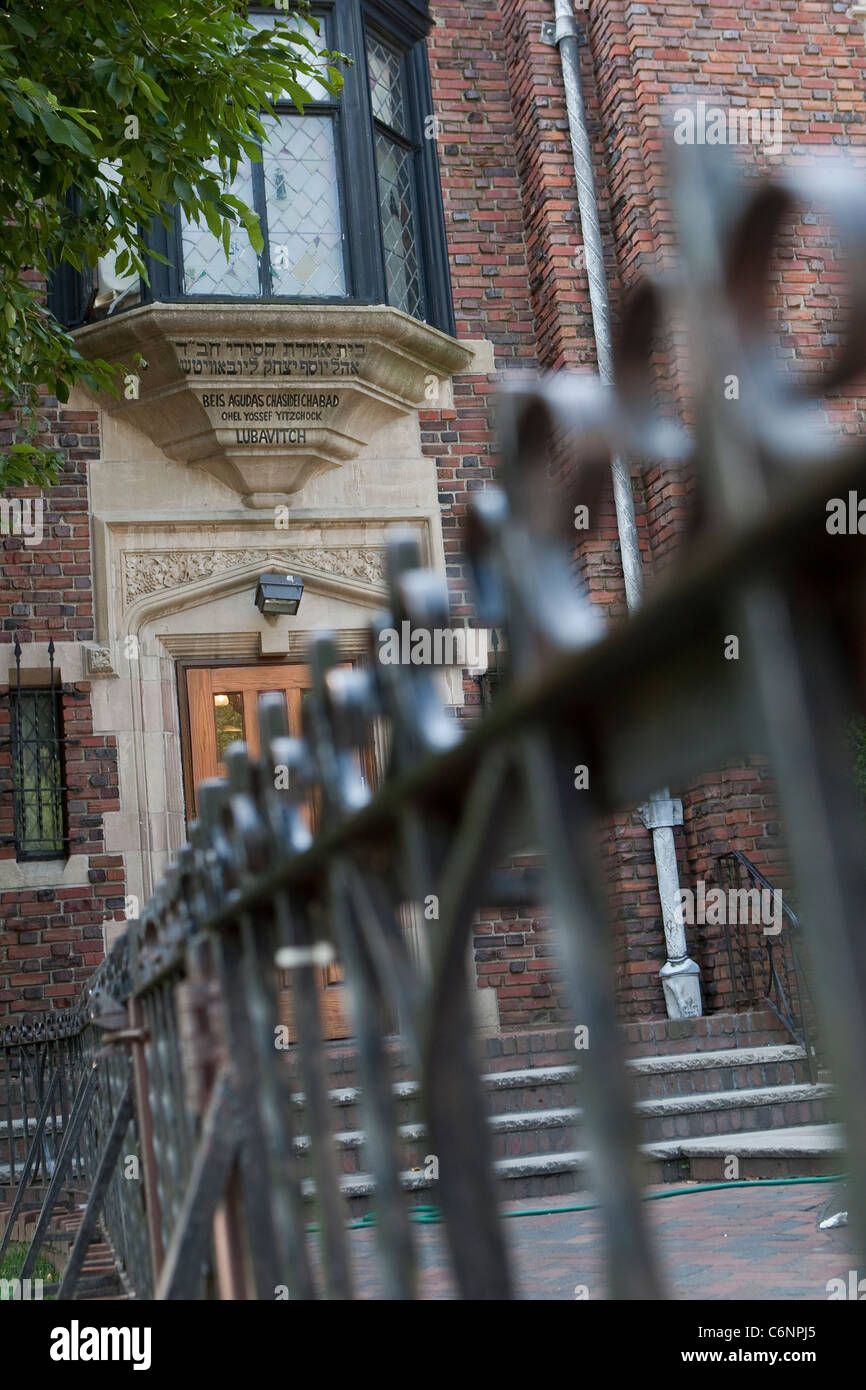 La direction centrale de la 'Habad-loubavitch mouvement hassidique est représentée dans la section de Crown Heights de New York Banque D'Images