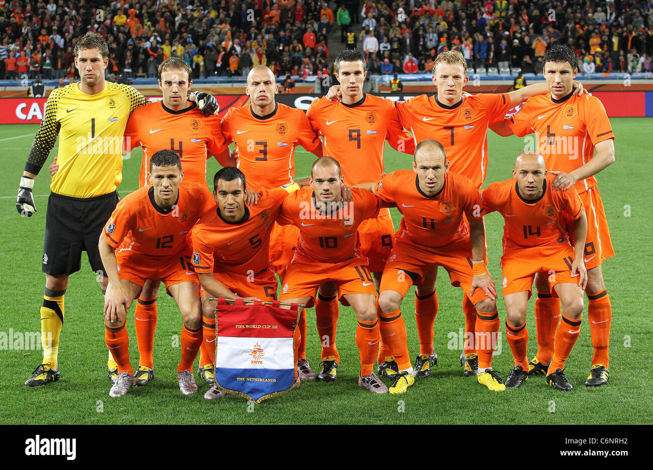 L'équipe néerlandaise de football Coupe du Monde FIFA 2010 - Demi-finale  Pays-bas/Uruguay (3-2) - à Green Point Stadium, Cape Town Photo Stock -  Alamy