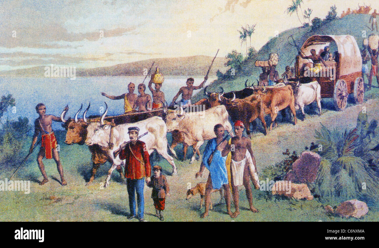 DAVID Livingstone (1813-1873) médecin missionnaire écossais sur safari en Afrique Banque D'Images