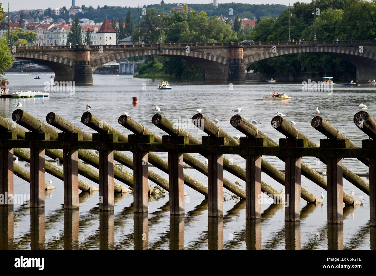 La rivière Vltava et de sa vie Banque D'Images