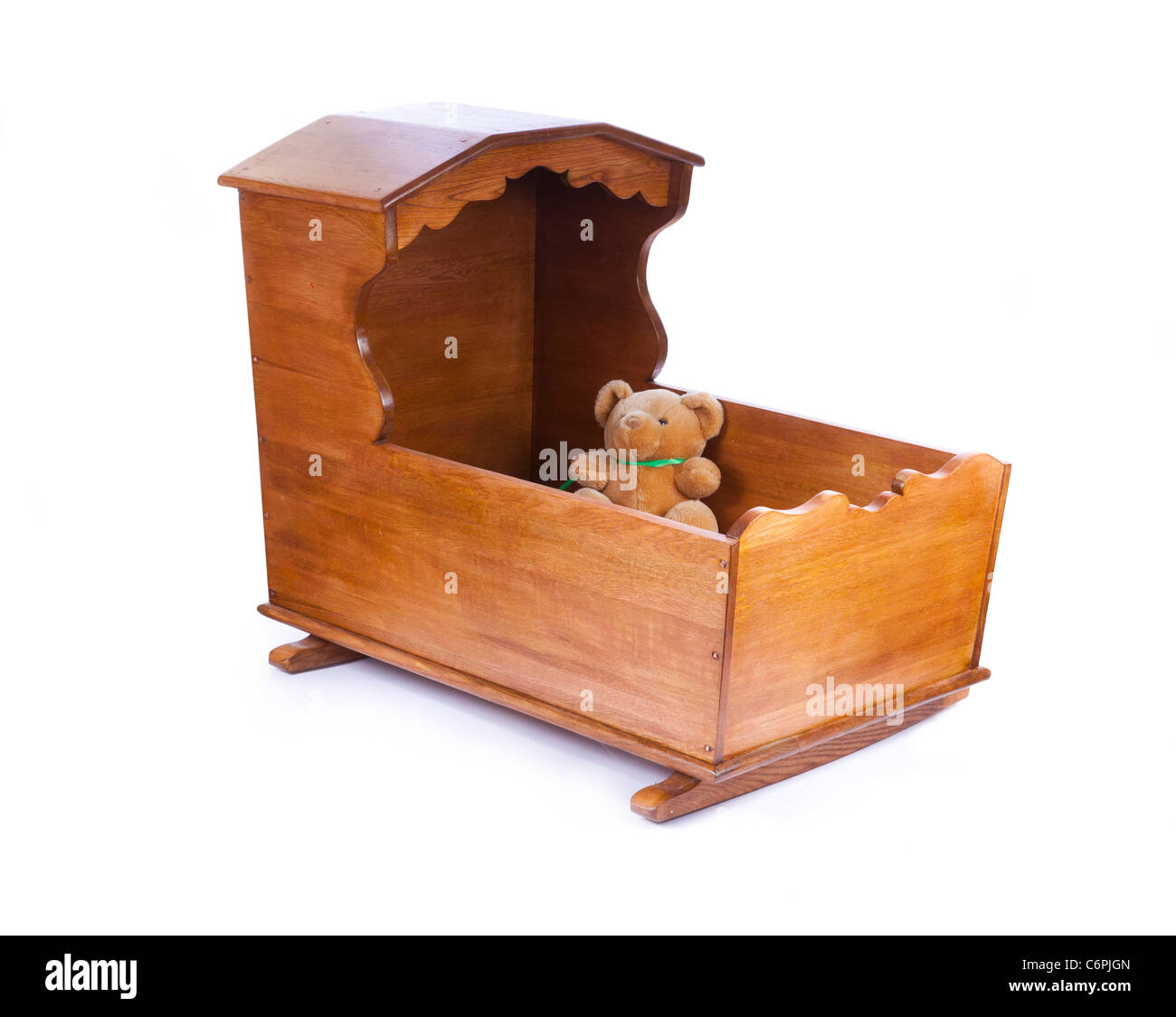 lit bébé en bois Banque D'Images