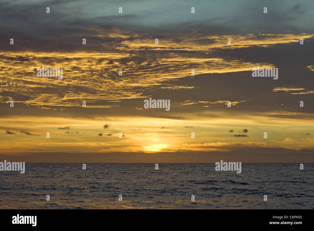Le coucher du soleil, Carthagène, Colombie Banque D'Images