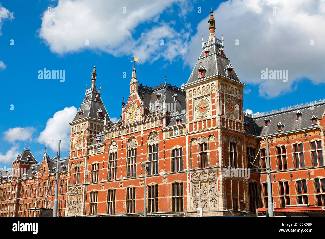 L'Europe, Pays-Bas, Amsterdam, Centraal Station Banque D'Images
