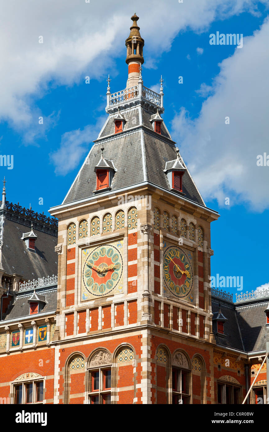 L'Europe, Pays-Bas, Amsterdam, Centraal Station Banque D'Images