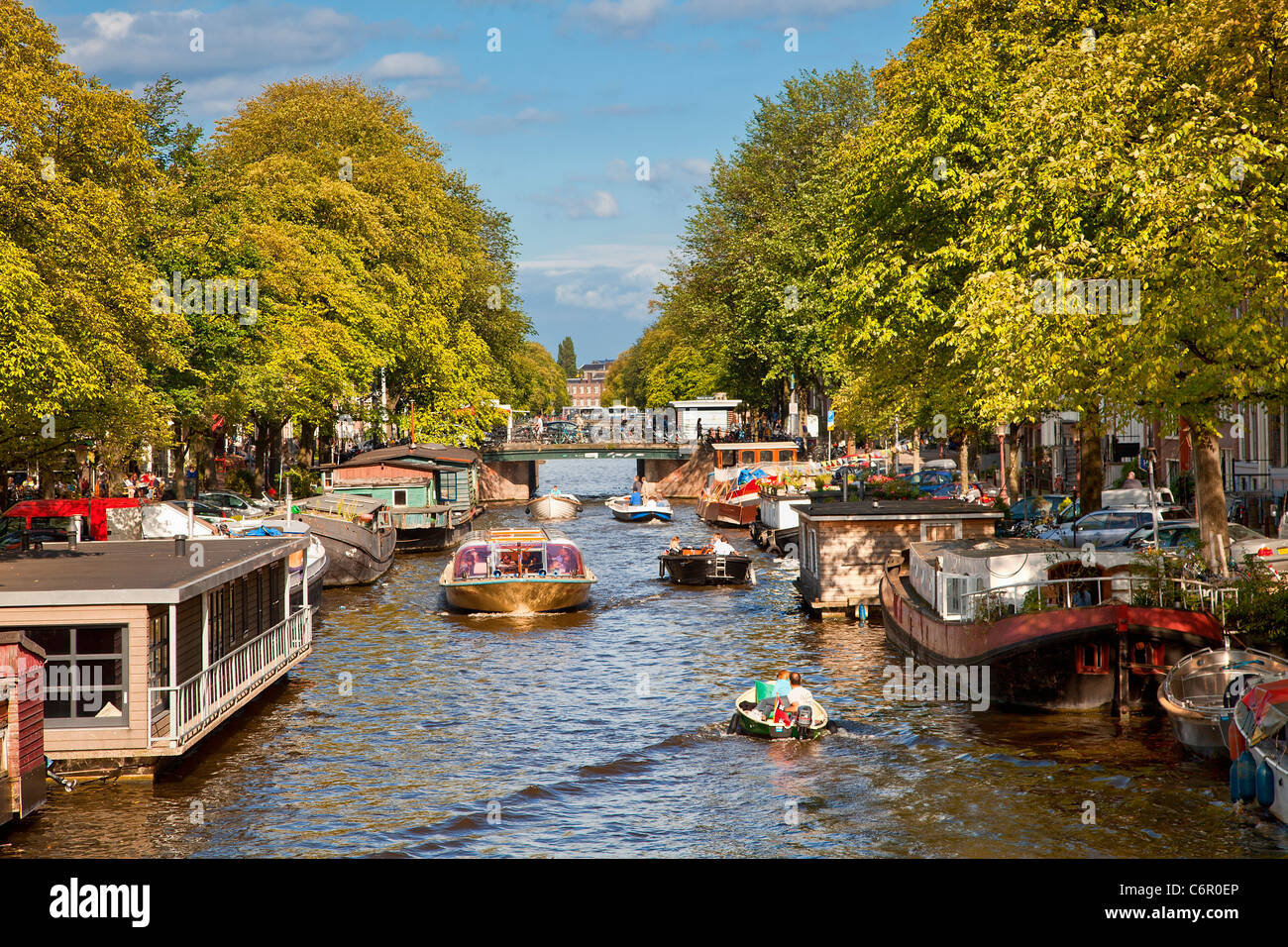 L'Europe, Pays-Bas, Canal à Amsterdam Banque D'Images