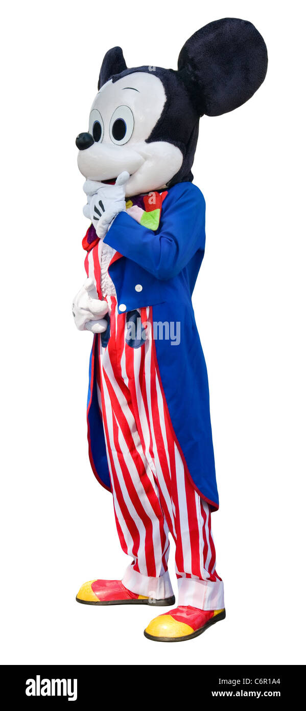 Un adulte dans un costume de Micky Mouse Banque D'Images