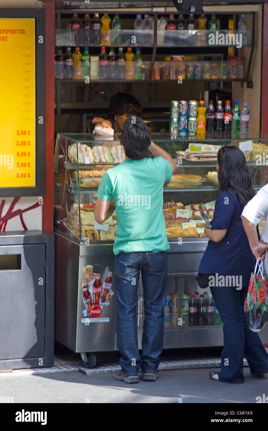 Sandwich bar Paris Banque D'Images