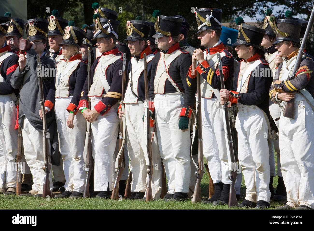 Régiment d'infanterie de ligne française à une reconstitution en Angleterre Banque D'Images