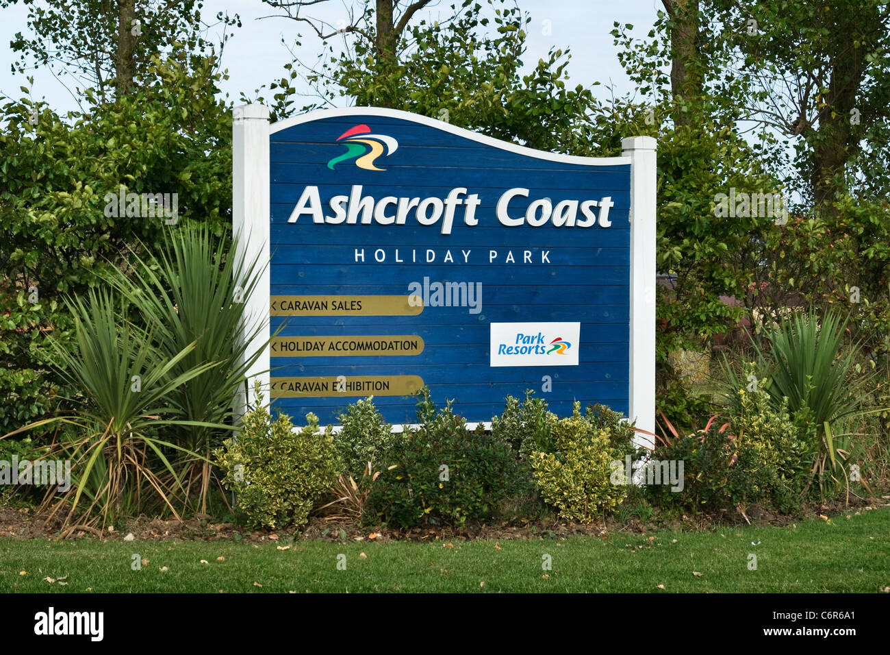 Park Resorts Holiday Park et ventes mobil-signe. Côte d'Ashcroft, charrue Rd. Minster sur mer, l'île de Sheppey, Kent Banque D'Images