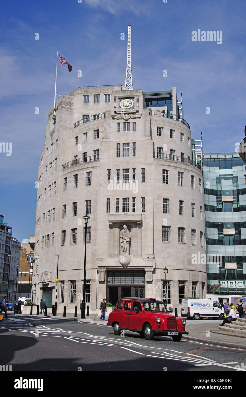 BBC Broadcasting House, Portland Place, Regent Street, City of Westminster, London, England, United Kingdom Banque D'Images