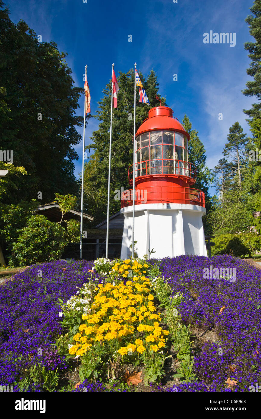 Phare de triangle au Musée Sooke sur l'île de Vancouver, Colombie-Britannique, Canada. Banque D'Images