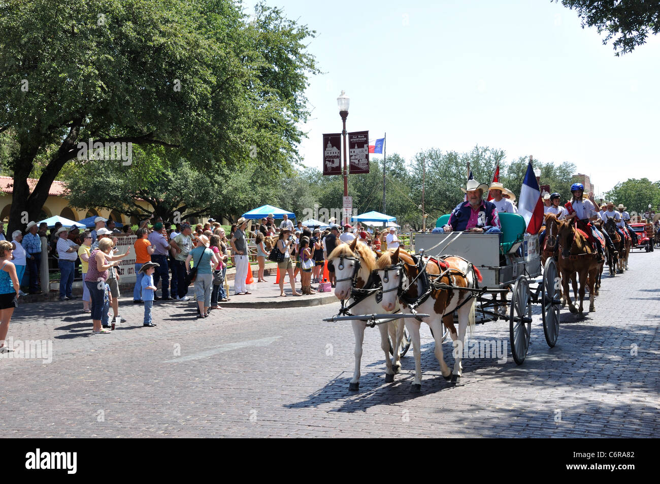 Parade, Journée nationale de l'American Cowboy, cowboy festival annuel, bestiaux, Fort Worth, Texas, États-Unis Banque D'Images