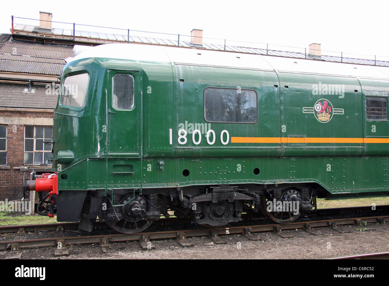 Cabine, nombre d'ex-British Rail & Lion 'Wheel' décor composé d'ex-Great Western Gas Turbine expérimental loco 18000 sur 24/8/2011 Banque D'Images