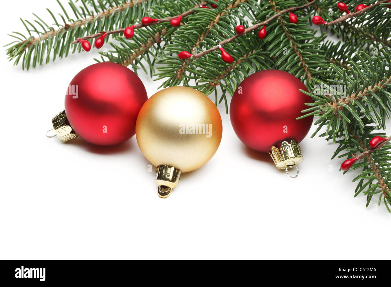 Ornement de Noël sur fond blanc Banque D'Images