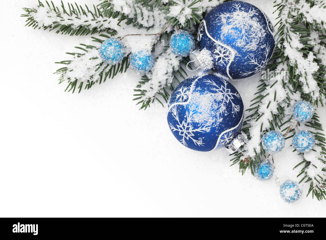 Ornements de Noël dans les flocons. Banque D'Images