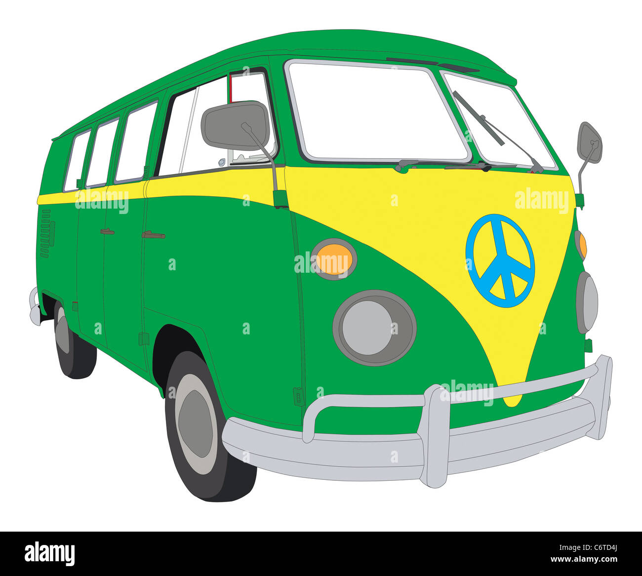VW Beetle van camping-colorées Banque D'Images