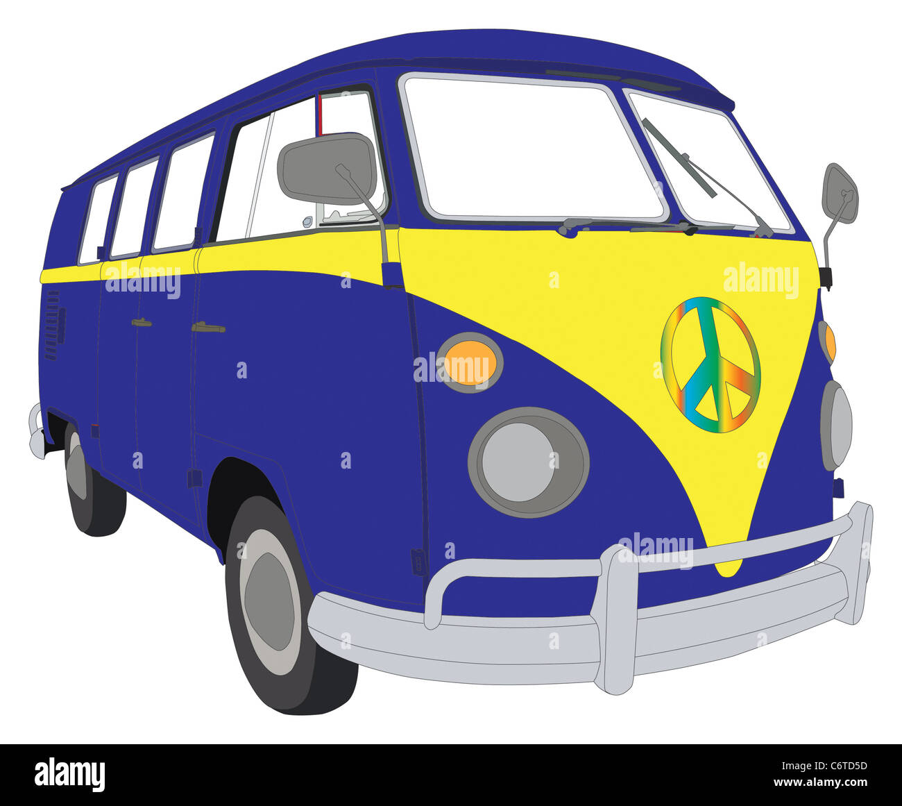 VW Beetle van camping-colorées Banque D'Images