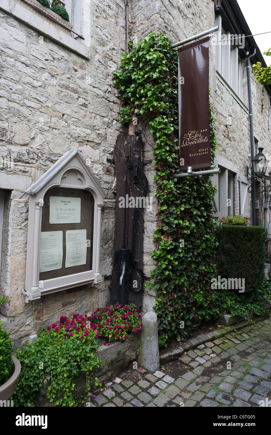 Restaurant à Durbuy, la plus petite ville de Belgique Banque D'Images