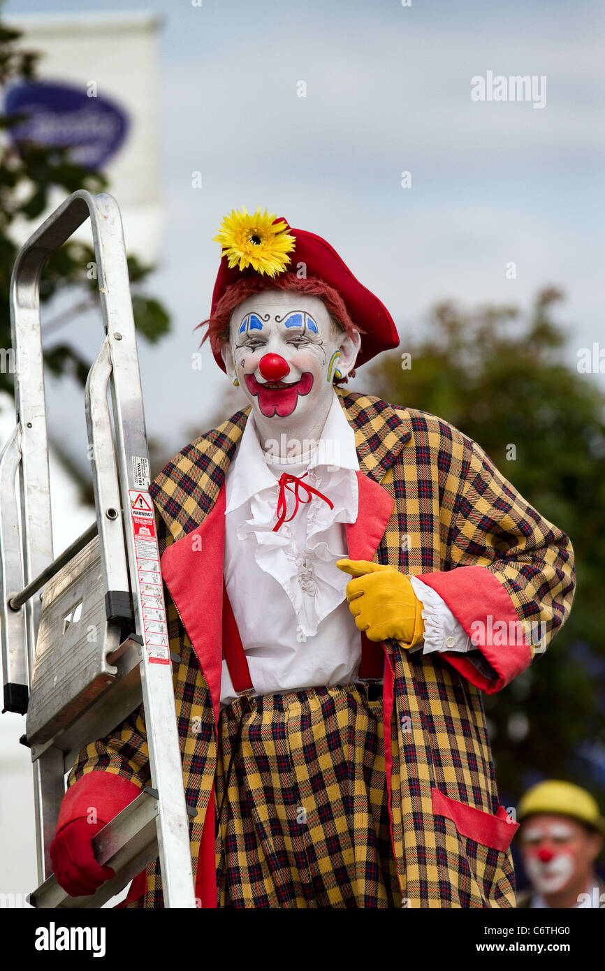 Nez rouge de clowns professionnels 'Sunny & Rainbow clown portant costume à  carreaux. Faire le clown à l'Southport Flower Show Showground Victoria  Park, Royaume-Uni Photo Stock - Alamy
