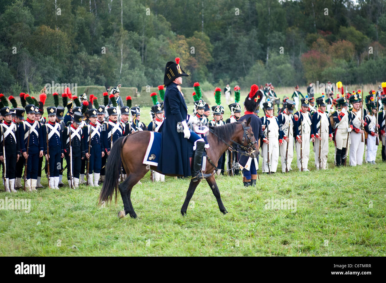La région de Moscou, Russie - Septembre 05 : reconstitution d La Moskowa bataille entre les armées française et russe en 1812. soldats de Banque D'Images