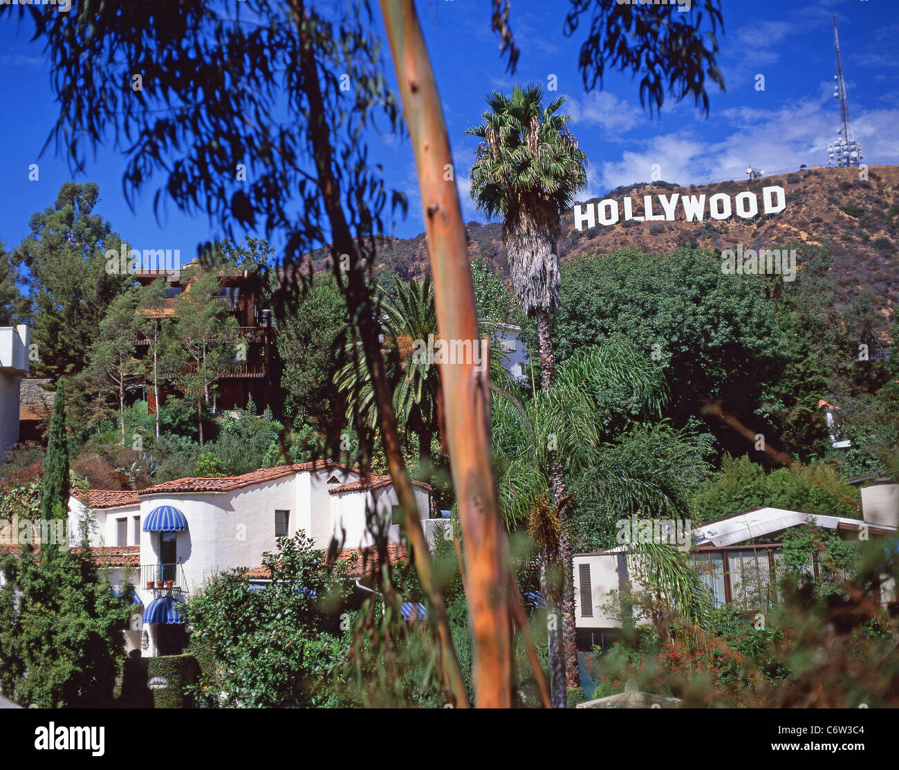 Monde-célèbre panneau Hollywood, Hollywood Hills, Hollywood, Los Angeles, États-Unis d'Amérique Banque D'Images