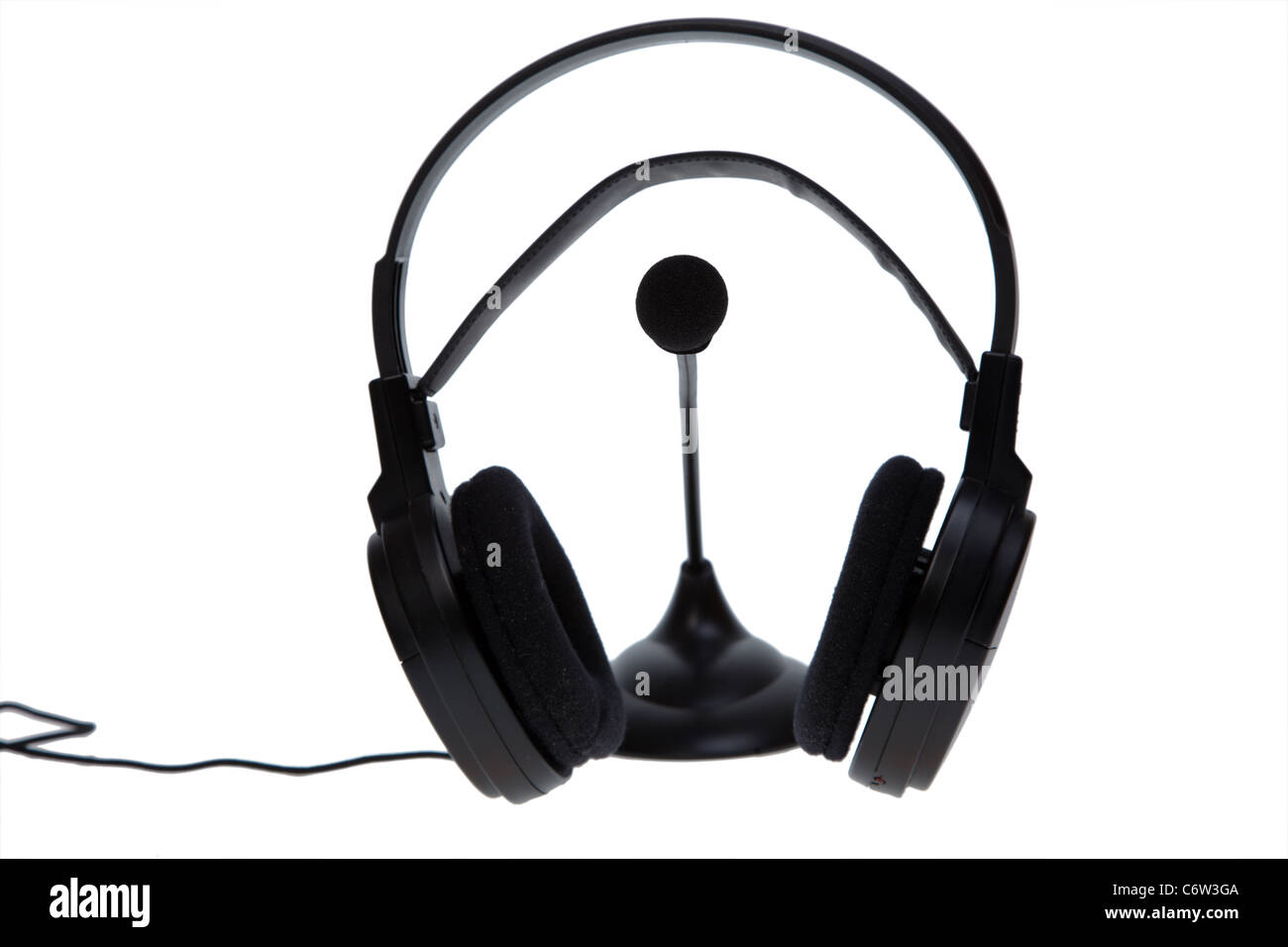 Microphone audio headphones isolated on white Banque D'Images Microphone audio headphones isolated on white Banque D'Images