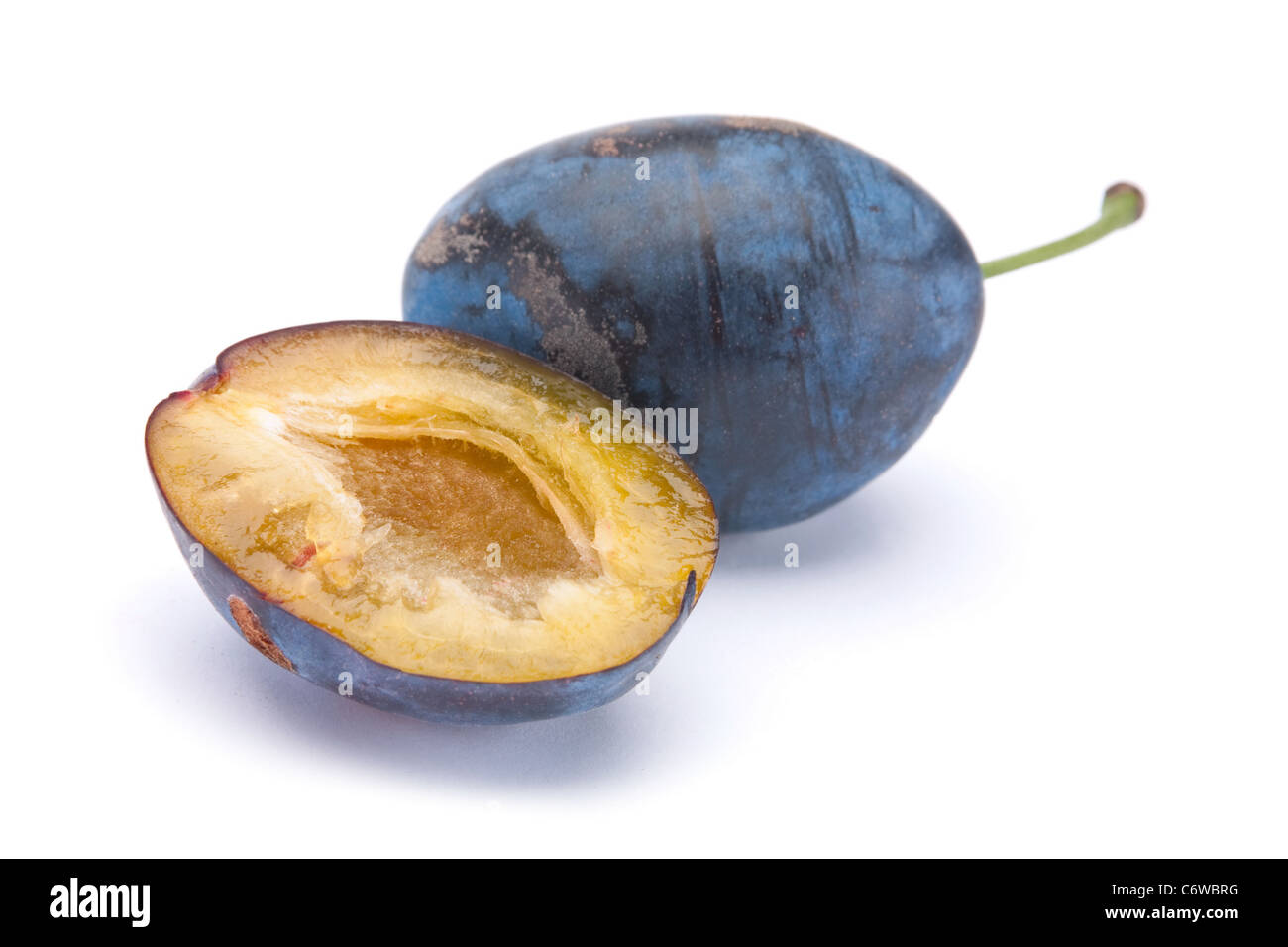 Blue fruit mûres libre isolated on white Banque D'Images