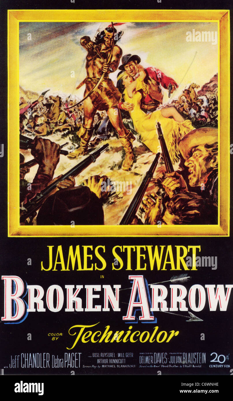Pour l'Affiche De BROKEN ARROW 1950 TCF film avec James Stewart Banque D'Images Pour l'Affiche De BROKEN ARROW 1950 TCF film avec James Stewart Banque D'Images