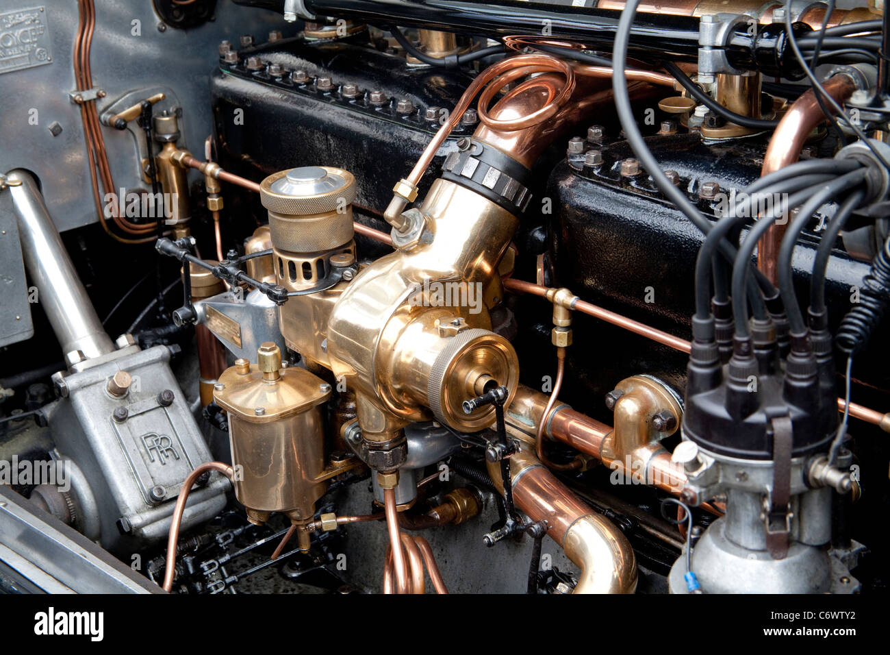 Classiques sur la politique commune d'Harpenden 2011 Rolls Royce moteur de voiture classique Banque D'Images
