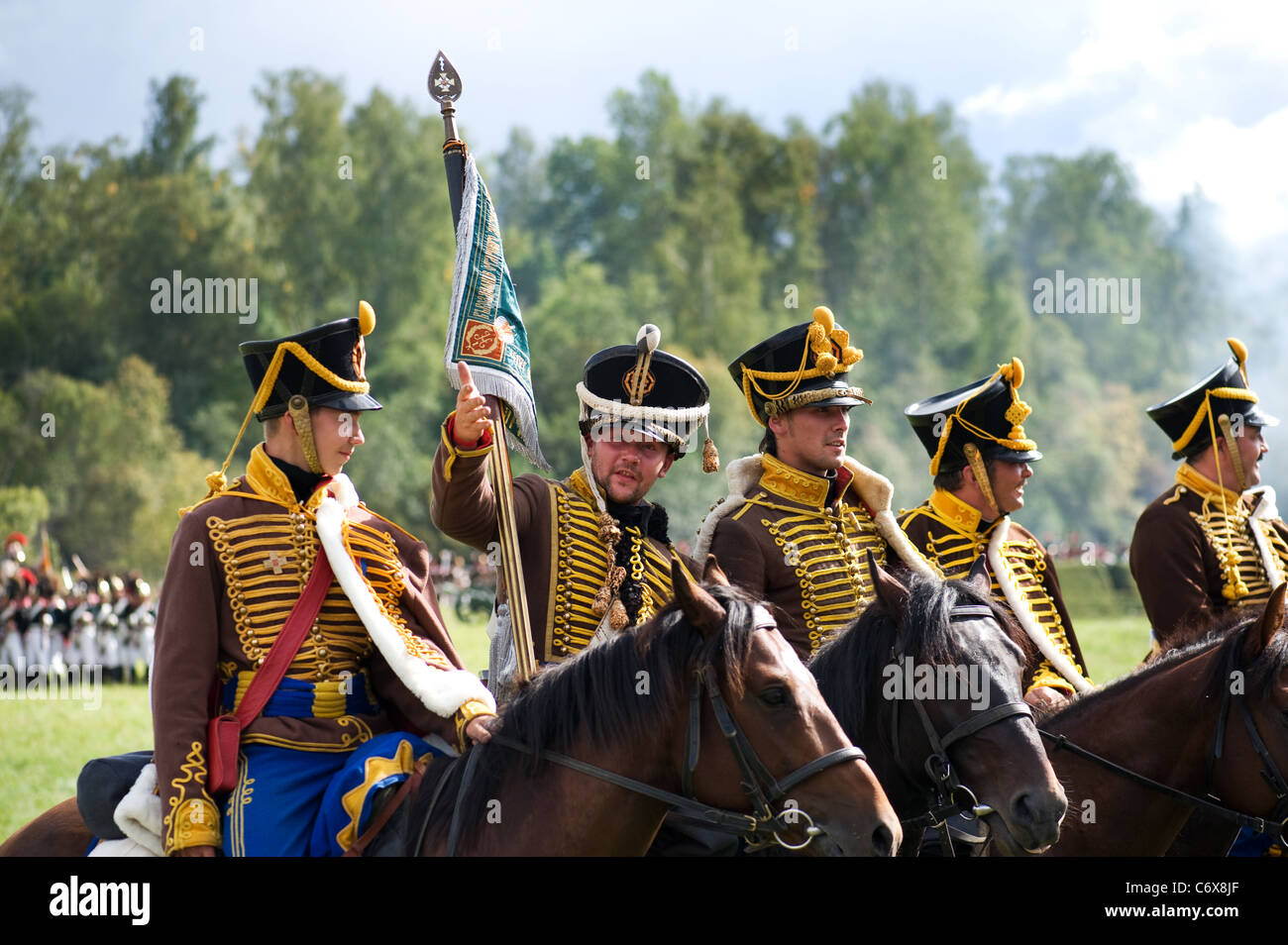 La région de Moscou, Russie - Septembre 05 : reconstitution d La Moskowa bataille entre les armées française et russe en 1812. soldats de Banque D'Images