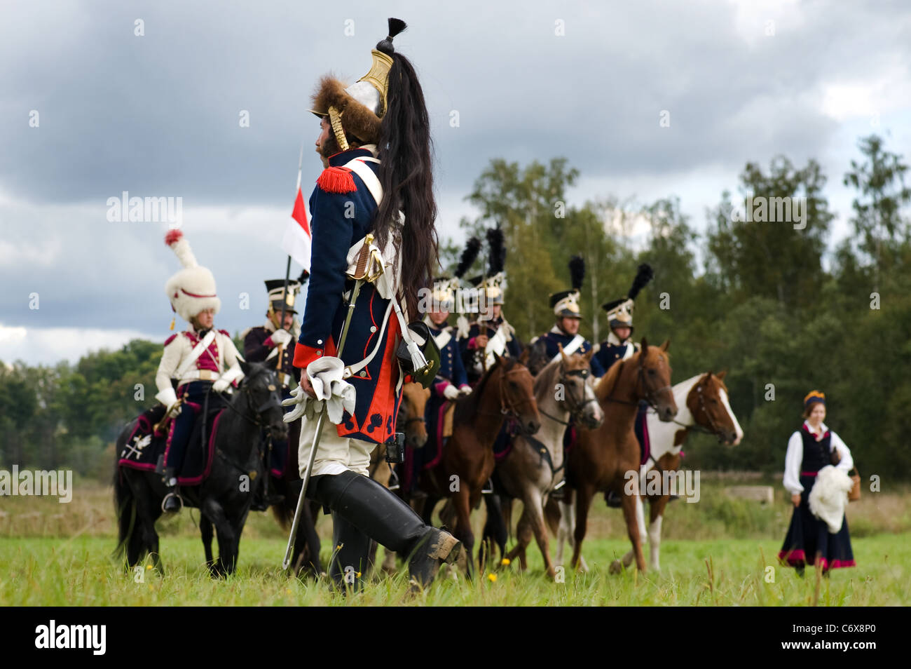 La région de Moscou, Russie - Septembre 05 : reconstitution d La Moskowa bataille entre les armées française et russe en 1812. soldats de Banque D'Images