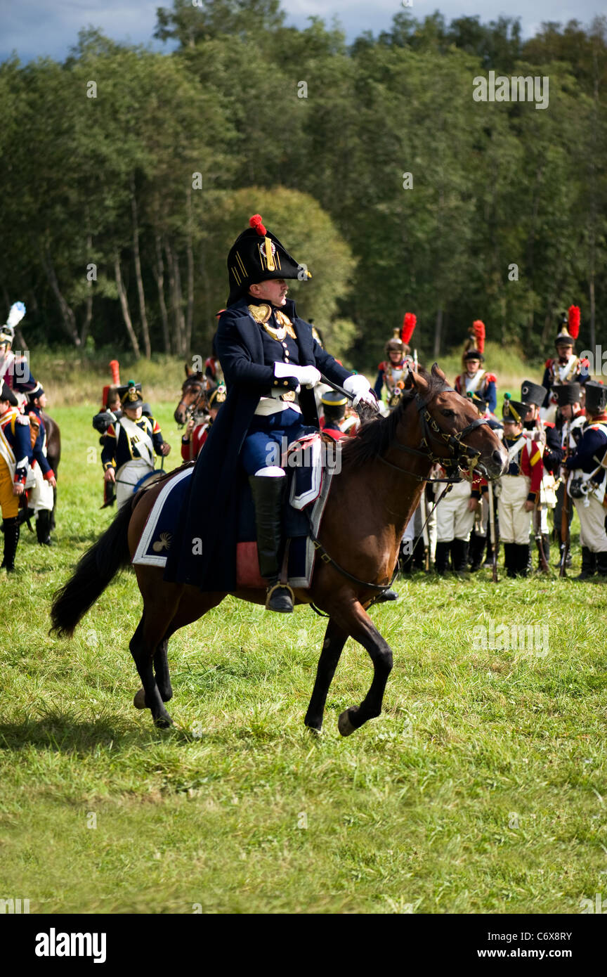 La région de Moscou, Russie - Septembre 05 : reconstitution d La Moskowa bataille entre les armées française et russe en 1812. soldats de Banque D'Images