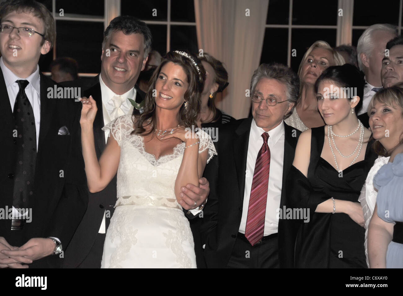 Jimmy Kazanjian, Lisa Gaudio et Frankie Valli Le mariage de Lisa Gaudio et Jimmy Kazanjian à Radnor Hunt Club, Malvern Banque D'Images
